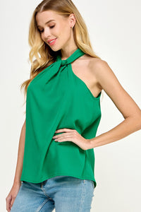 Halston Satin Top - (3) Colors/ Extended Sizing