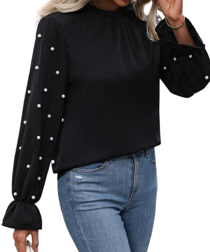 Penelope Pearl Sleeve Blouse - (Extended Sizes)