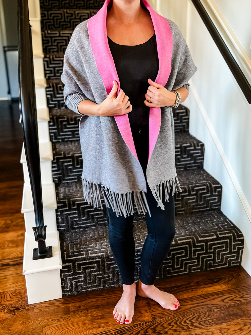 Reversible Sleeved Shawl Wrap