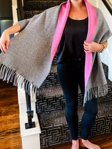 Reversible Sleeved Shawl Wrap