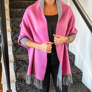 Reversible Sleeved Shawl Wrap