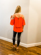 Load image into Gallery viewer, Tiered Cold Shoulder Top