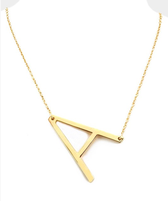 9ct Gold Block Initial Necklace – Lilywho