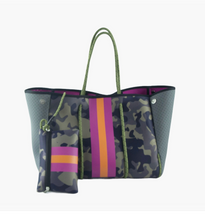 Load image into Gallery viewer, Haute in the Hamptons Camo Neoprene Tote