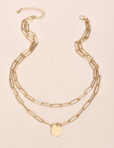 Carla Layered Paperclip Chain Necklace