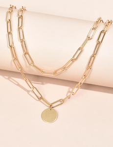 Carla Layered Paperclip Chain Necklace