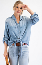 Load image into Gallery viewer, Danni Denim Shirt- 2 Colors