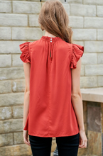 Load image into Gallery viewer, Ruffle Cap Sleeve Blouse- 2 Colors