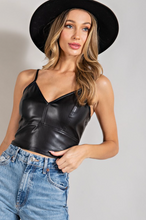 Load image into Gallery viewer, Cher Leather Crop Top
