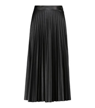 Load image into Gallery viewer, Pleated Leather Midi Skirt-2 Colors/Extended Sizes