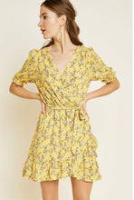 Load image into Gallery viewer, Hello Yellow Wrap Dress